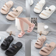 Ayollar uchun oq EVA flip-floplar, sirpanmaydigan, nafas oladigan, kundalik sandallar