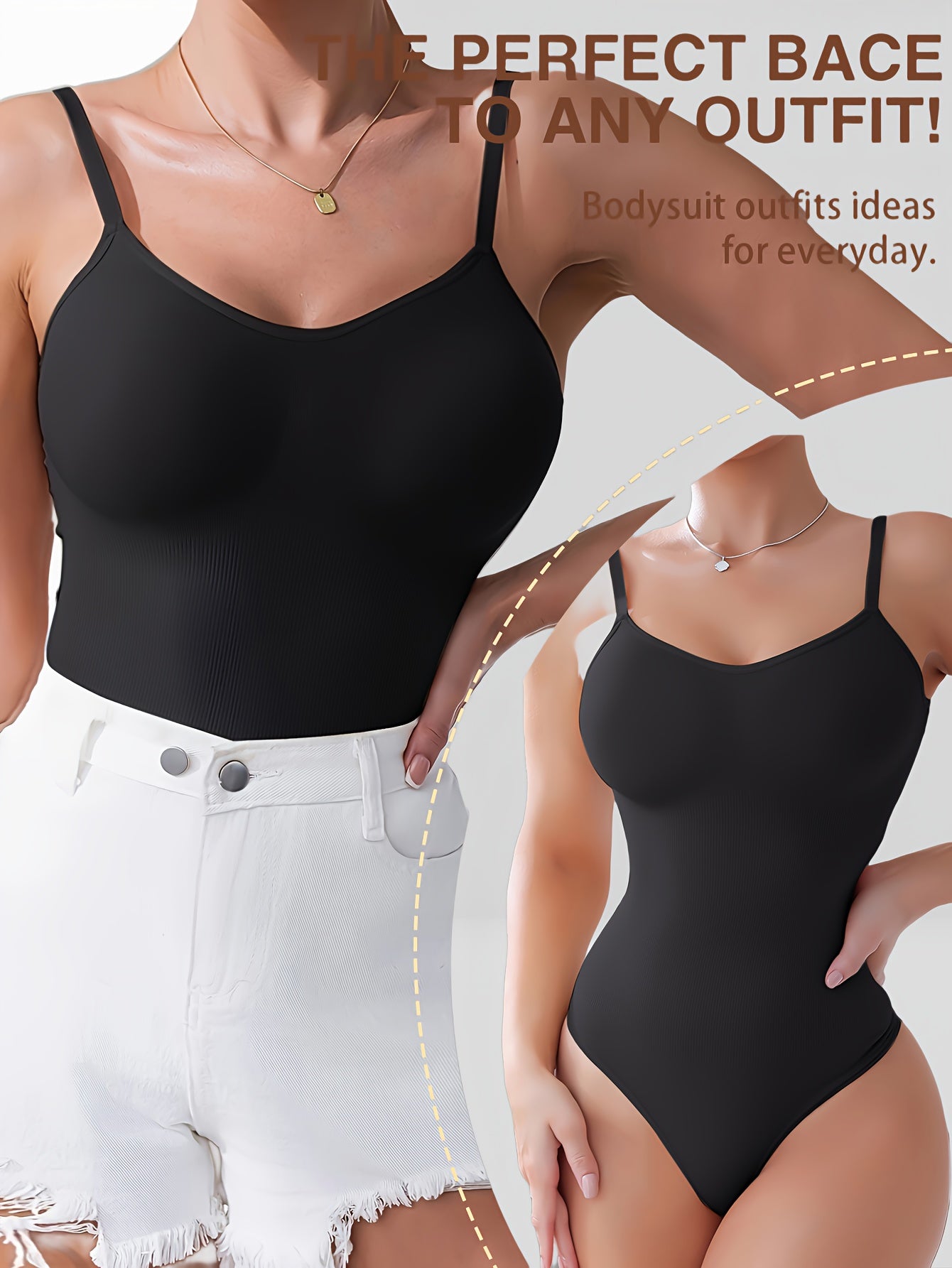 Стильный боди без спинки для женщин с высокой поддержкой, контролем живота и стройнящим дизайном. Изготовлен из смеси нейлона и эластана, идеально подходит для повседневной носки.