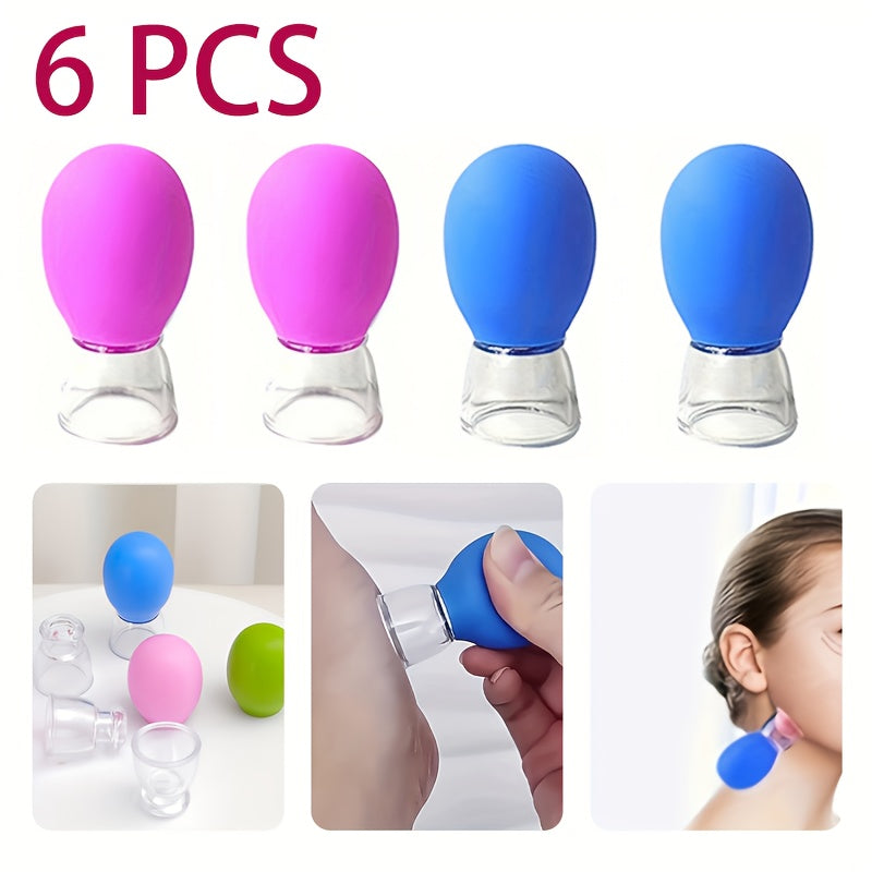 6-Piece Silicone Facial Cupping Set for Face, Body, Hands and Neck