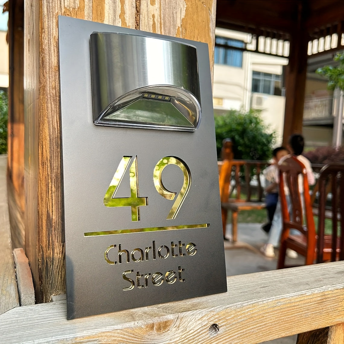 Personalized 3D Acrylic Address Sign Solar Powered Outdoor Home Number Plaque