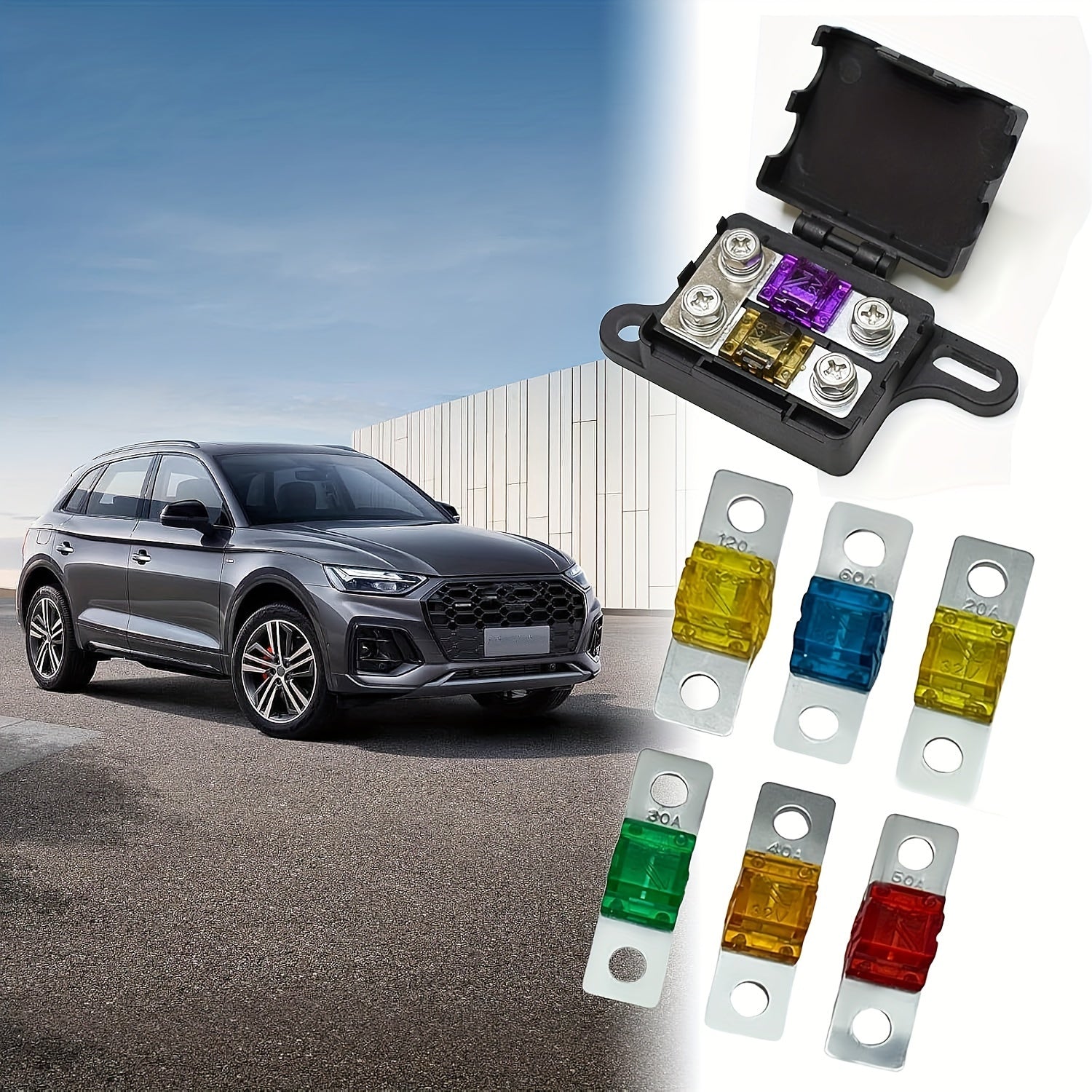 Pack of 16 High Current Auto Fuses 32V 20-120Amp for Cars Trucks