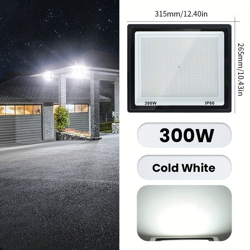 Aluminum LED Floodlight Outdoor Garden Playground Wall Ceiling 10-300W Black