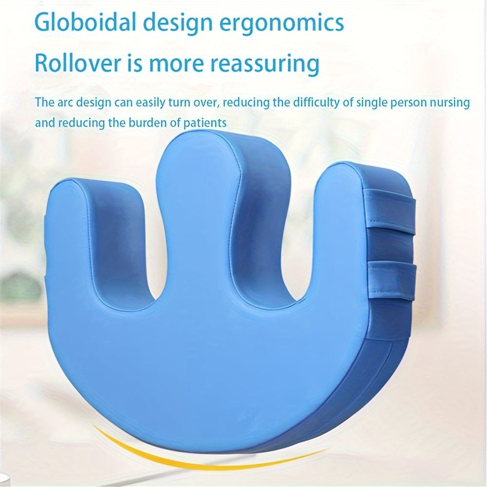 Memory Foam Bedroll Pillow for Elderly Blue Contoured Support