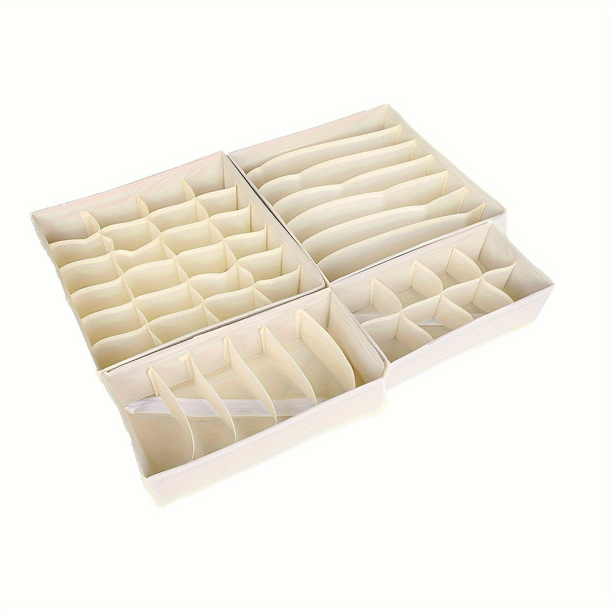 Set of 4 Foldable Non-Woven Storage Boxes for Closet Organization and Holiday Supplies