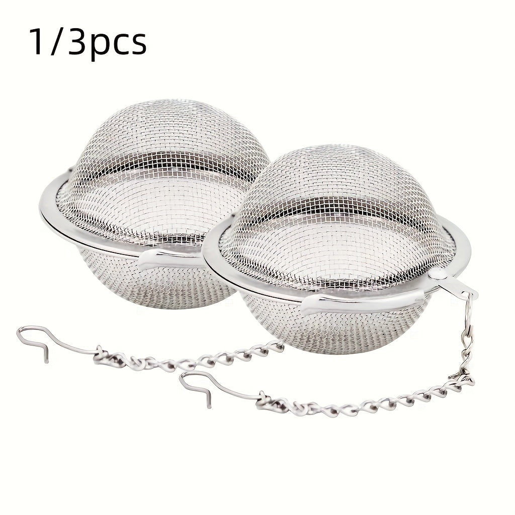 Stainless Steel Tea Ball Strainers Set with Fine Mesh Infuser, Multiple Sizes