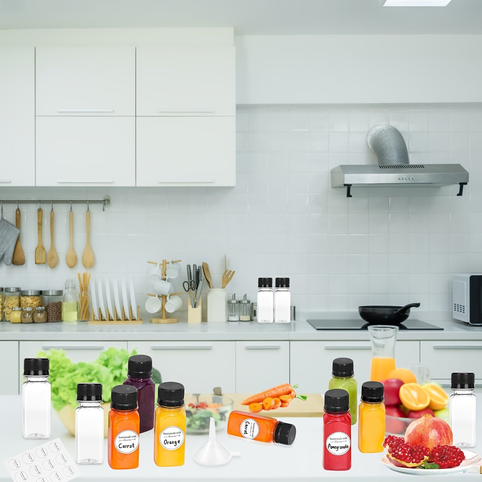 Leakproof 2oz Mini Shot Bottles with Screw Caps Food-Grade Plastic BPA-Free Freezer Safe