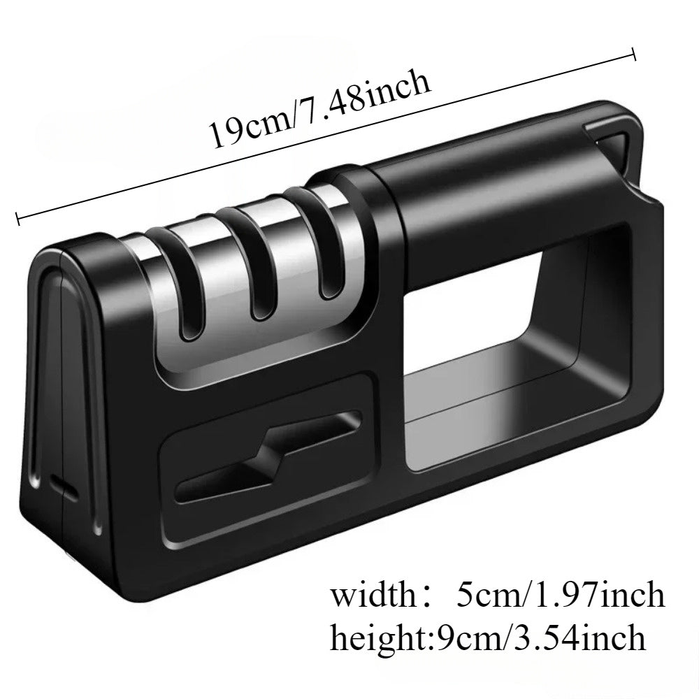 4-in-1 Diamond Sharpener for Kitchen Knives Scissors Blades Black ABS