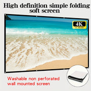 Two-Sided 4K Projection Screen Polyester Fabric Space-Saving Large for Home Theater