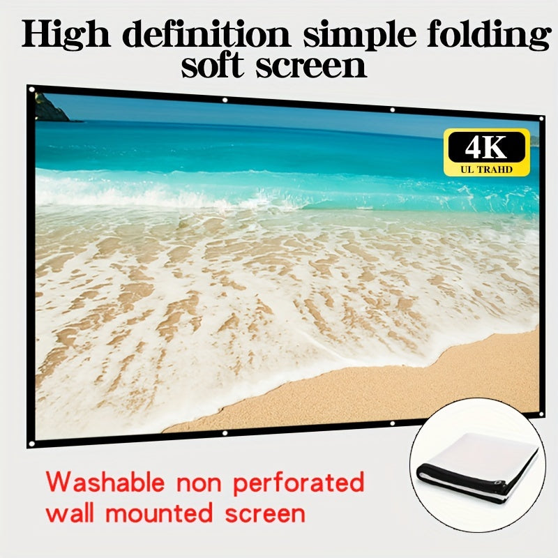 Two-Sided 4K Projection Screen Polyester Fabric Space-Saving Large for Home Theater