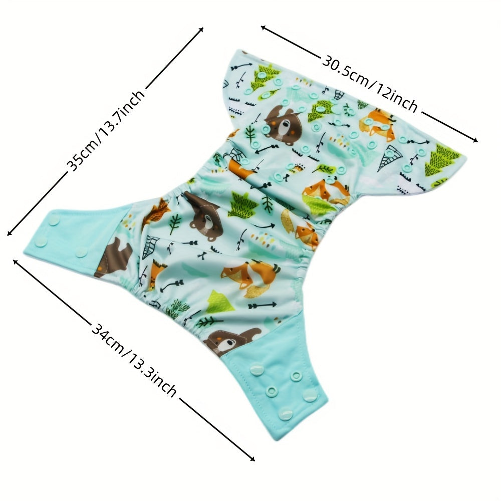 3-Piece Reusable Cloth Diaper Set for Infants 0-2 Years Adjustable Washable