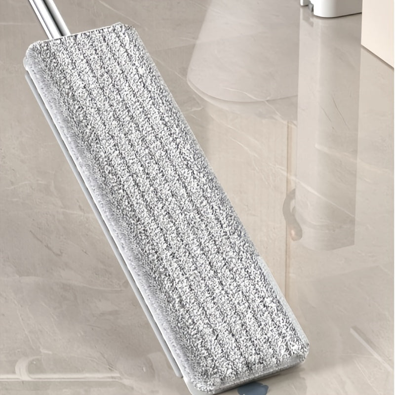 "Tekis Mop va Chelak To'plami 4 Ta Yuviladigan Mikrofiber Padlar bilan - Uy va Ofis uchun Ekologik Toza Tozalash Yechimi - Ikkita Nam/Quruq Foydalanish, Energiya Tejash"