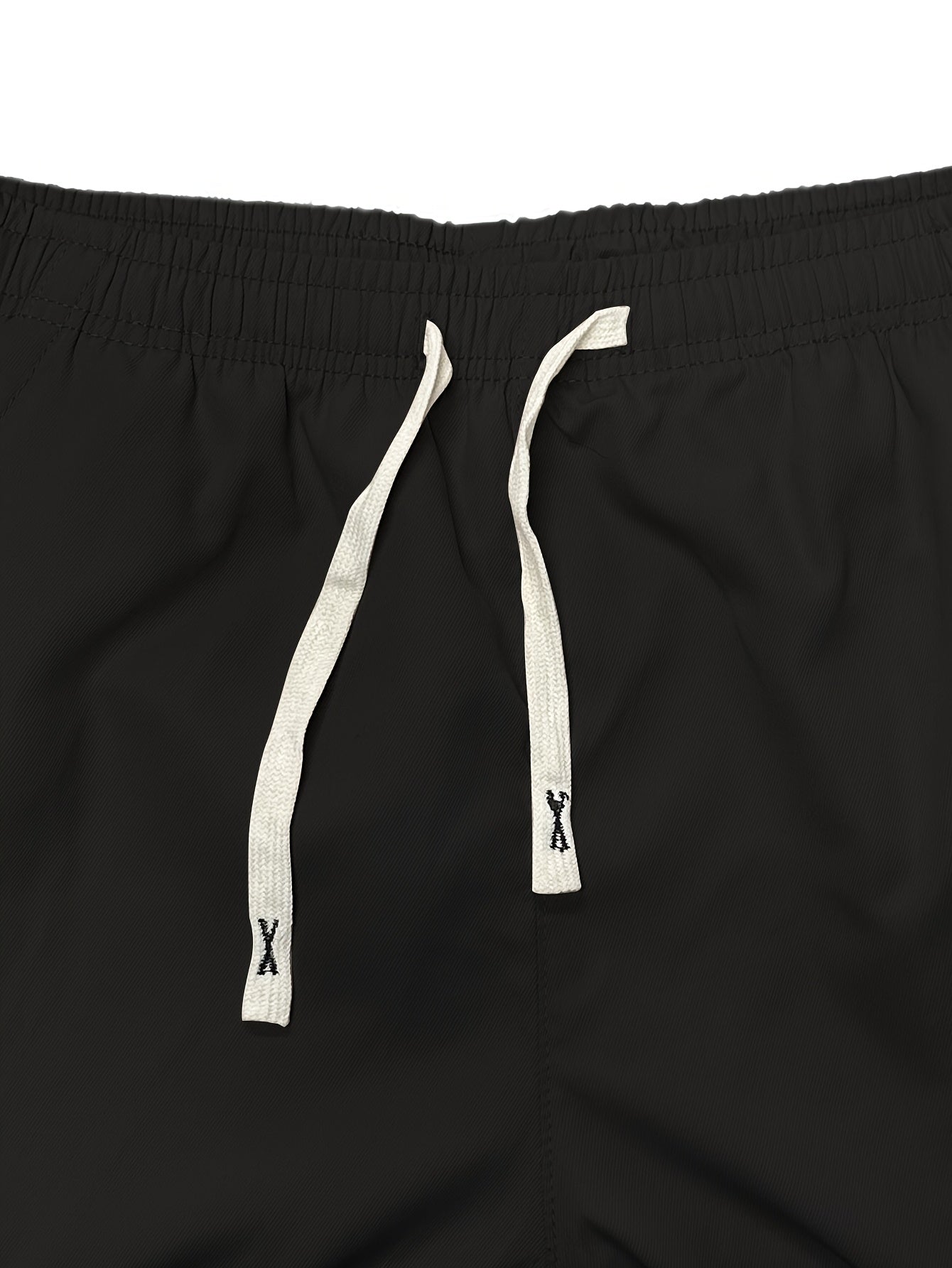 Plus Size Men's Cargo Shorts with Drawstring Waist Polyester Solid Casual Summer Activities