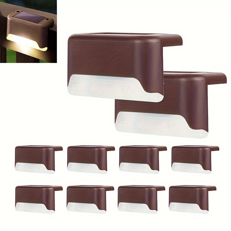Pack de 8 luces solares para exteriores para escaleras, cercas, patios, jardines y caminos, impermeables