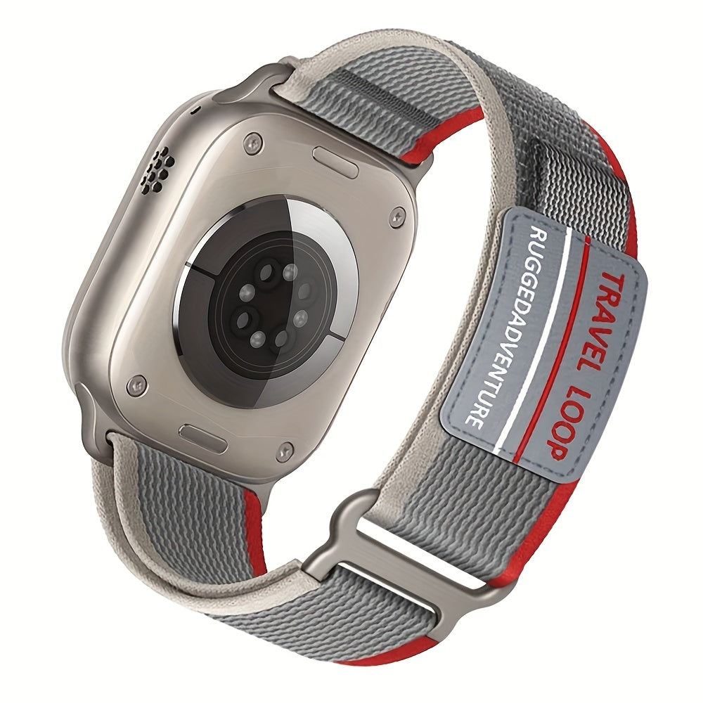 Correa de reloj de nylon de doble articulación para Apple Watch Series 1-9, banda de nylon deportivo con hebilla de metal