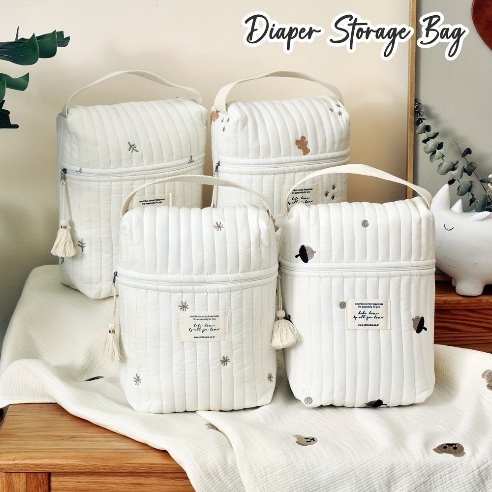 Cute Cartoon Pattern Diaper Bag for Moms with Storage Pockets