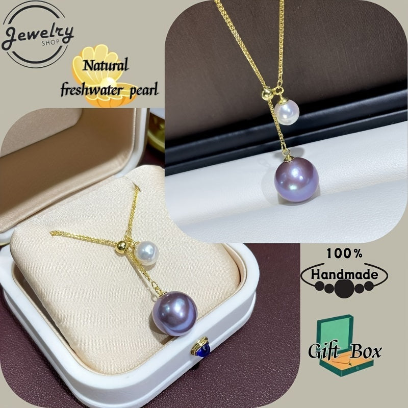 Freshwater Pearl Necklace Dual Bead 11-12mm Elegant Jewelry for Women