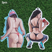 2pcs Girl Design Car Air Freshener Tablets Long-Lasting Fragrance Decor