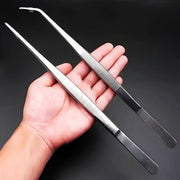 2pc Stainless Steel Tweezers Set for Cooking Grilling Bonsai Jewelry Making Long Durable Anti-Slip