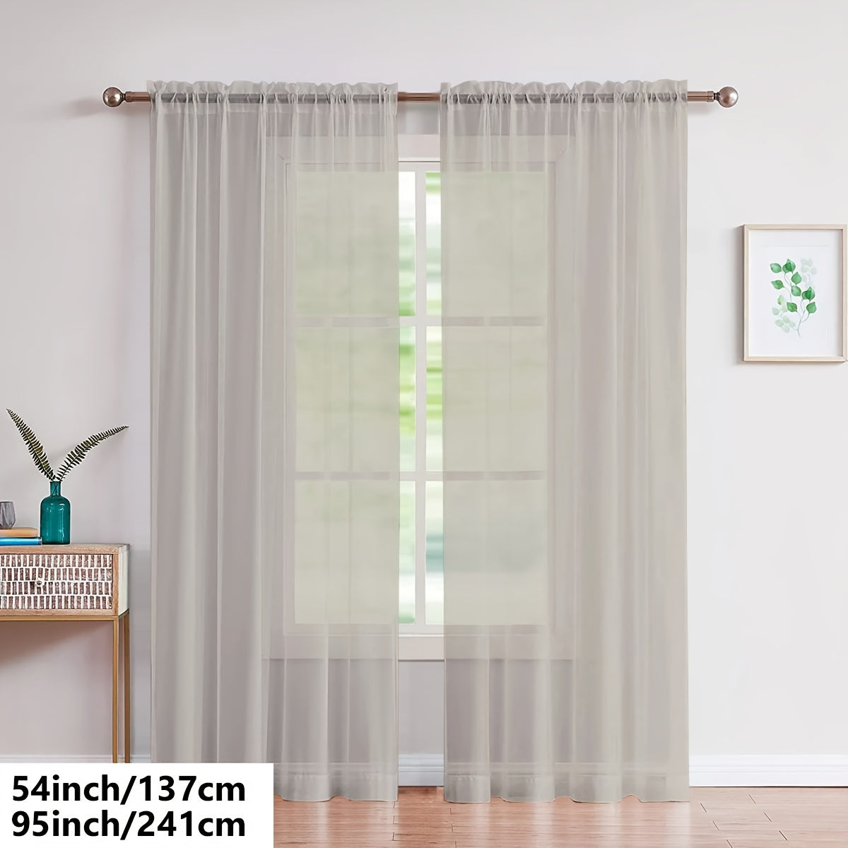 Cortinas de gasa blancas ligeras para sala de estar y dormitorio, transparentes, para barra