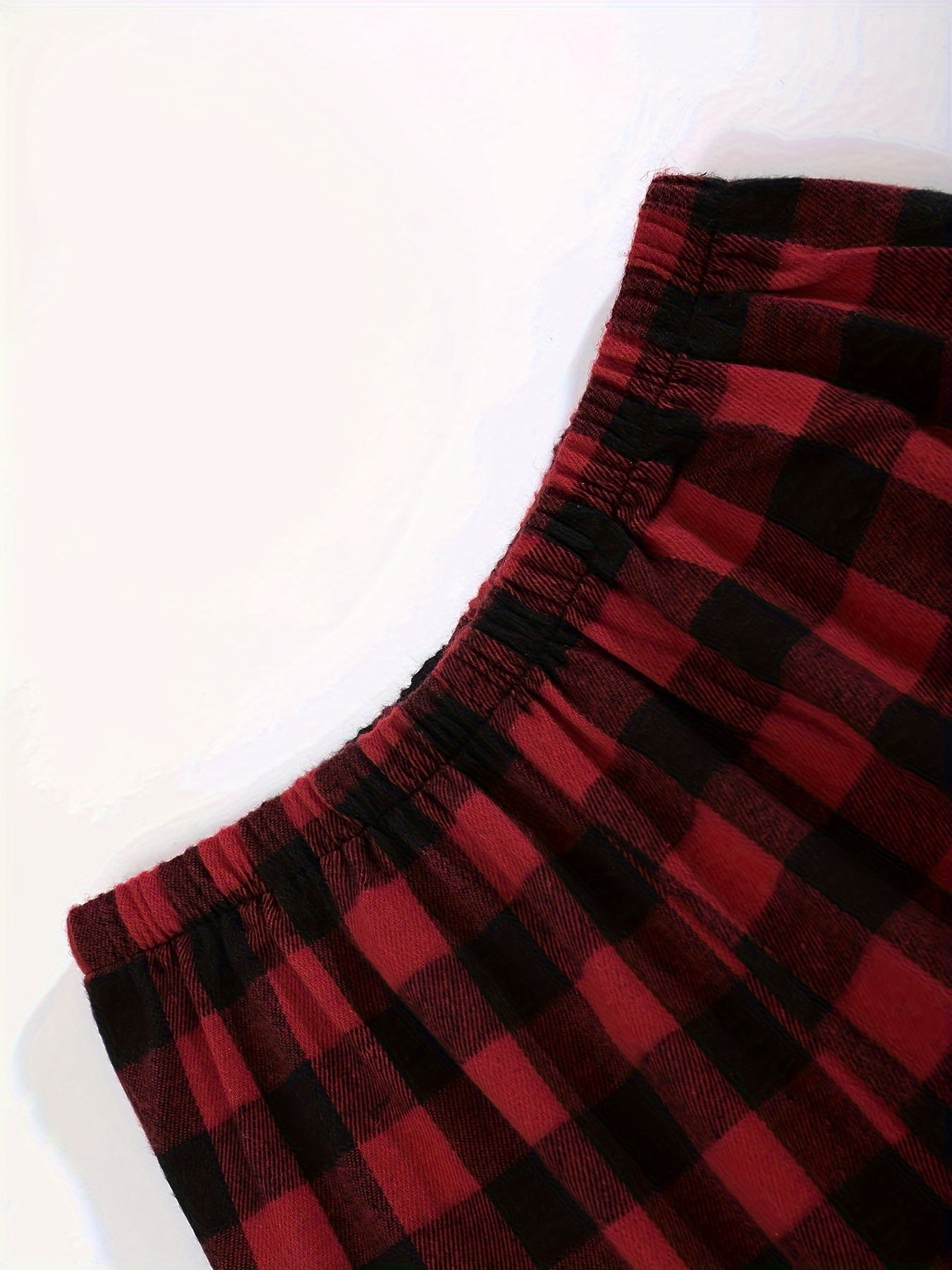 Men's Brushed Plaid Sleep Pants Set Elastic Waist Lounge Pants Spring Fall 50% Cotton 50% Polyester