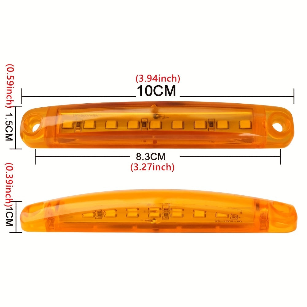 10 dona LED yon tomon belgilovchi chiroqlar, mustahkam PC, ko'p rangli, yuk mashinalari va RVlar uchun