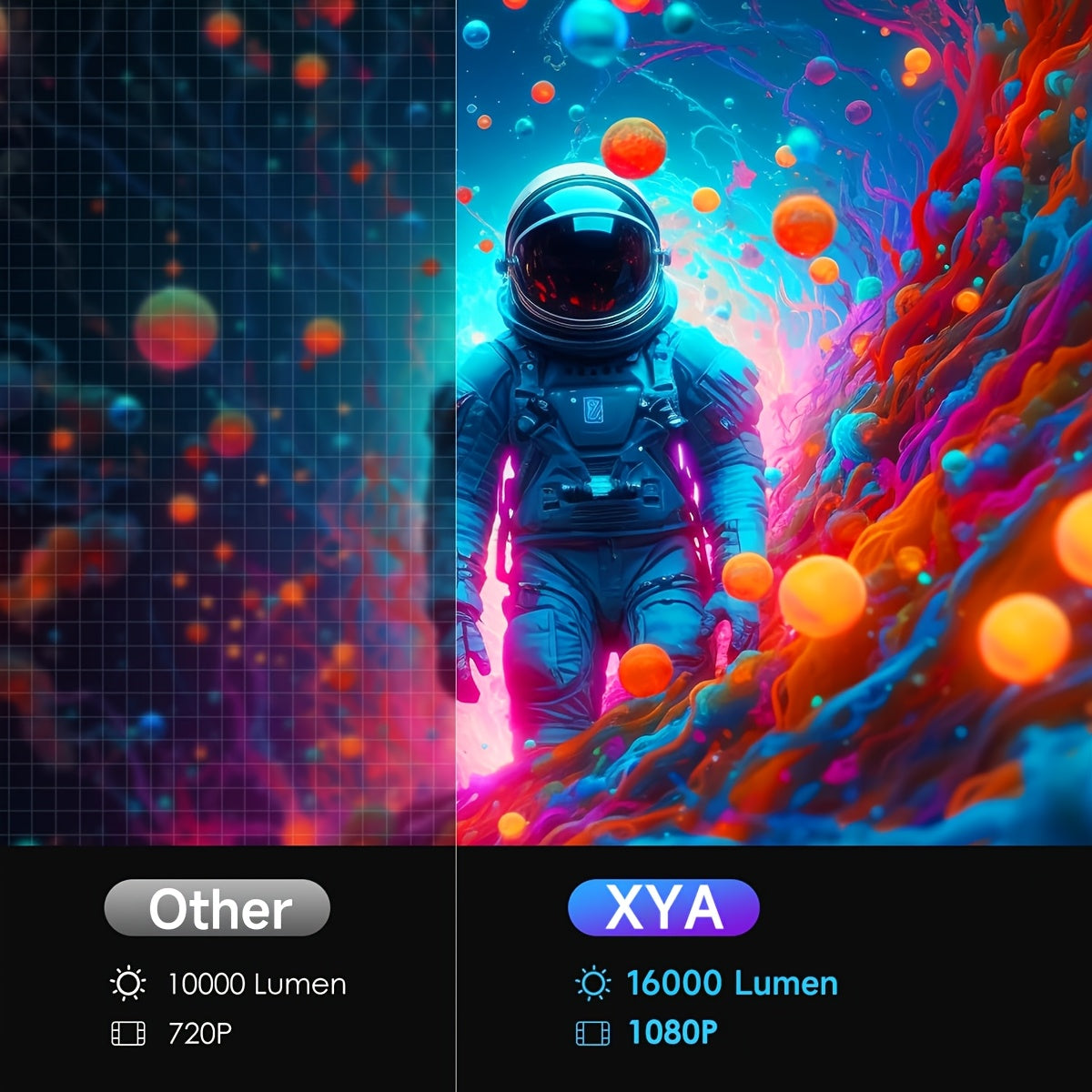 Wireless Portable Mini 4K Projector for Home Theater with Smartphone Connectivity