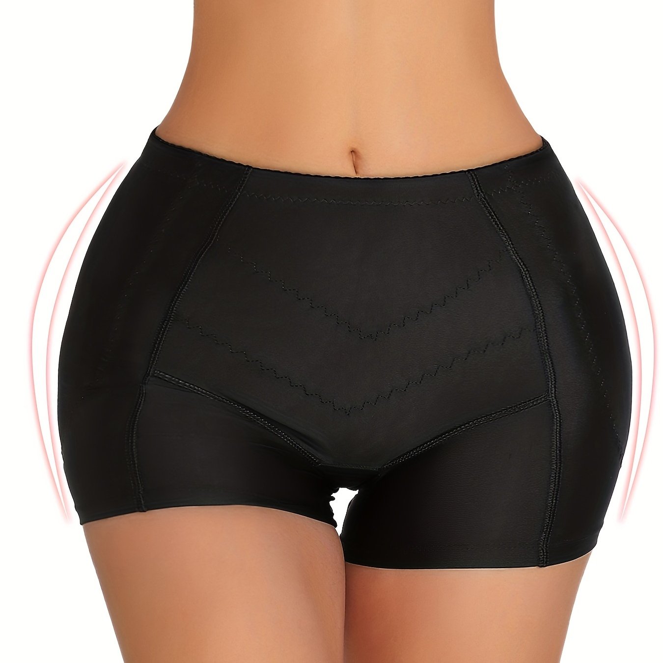 Women's Brown Shaping Shorts Tummy Control Butt Lift Padded Seamless Polyester Spandex