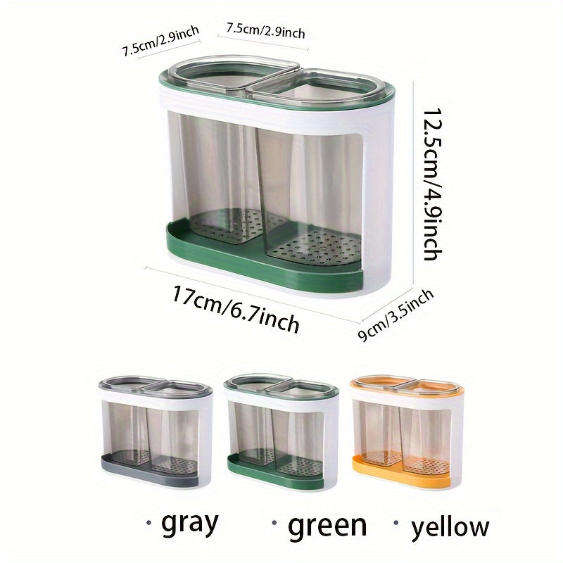 Wall-Mounted Kitchen Utensil Organizer with Drainage, Drill-Free Chopstick Holder