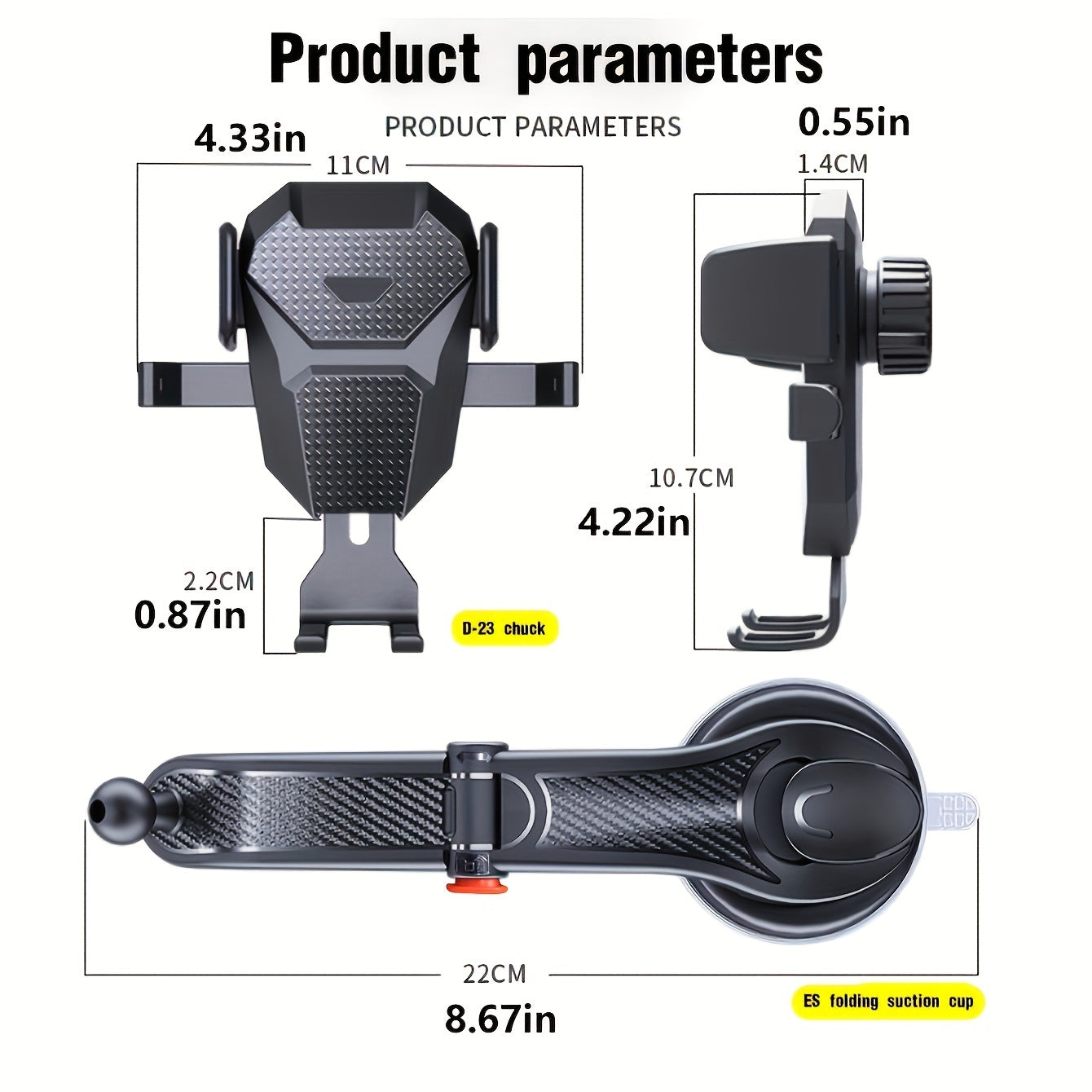 Universal Car Phone Mount Holder for Dashboard Strong Suction GPS and Hands-Free