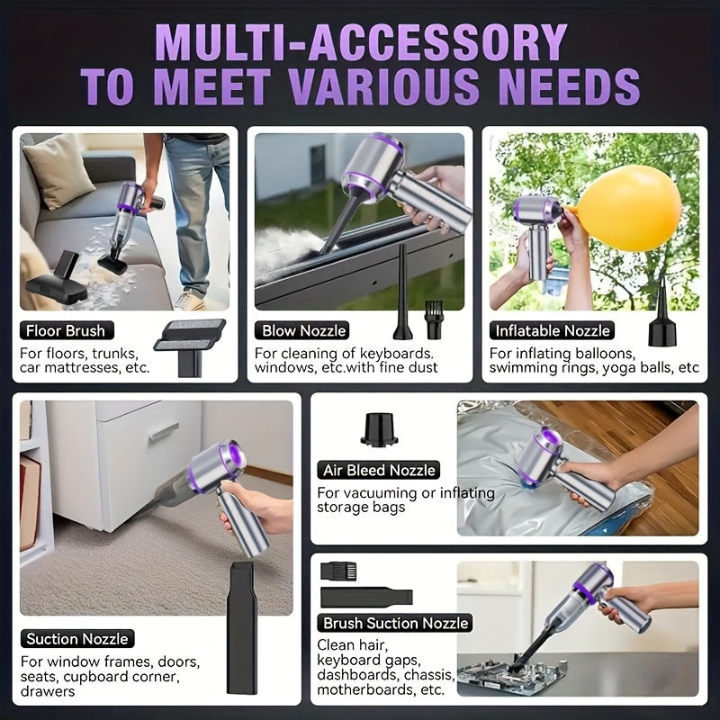 Aspiradora inalámbrica de mano portátil con alta succión y filtros