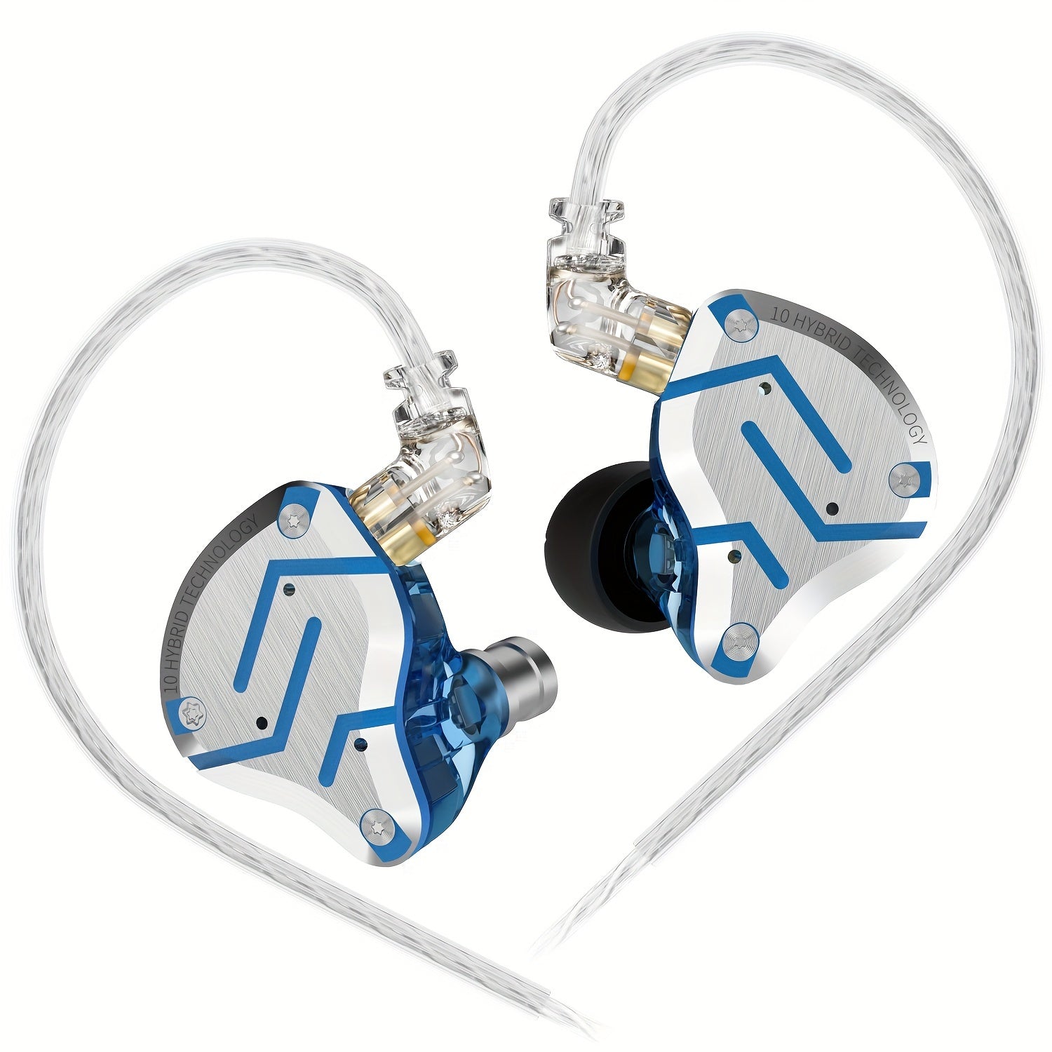 In-Ear Monitoring Headphones with 4BA 1DD Drivers HiFi Bass Detachable 2-Pin Cable