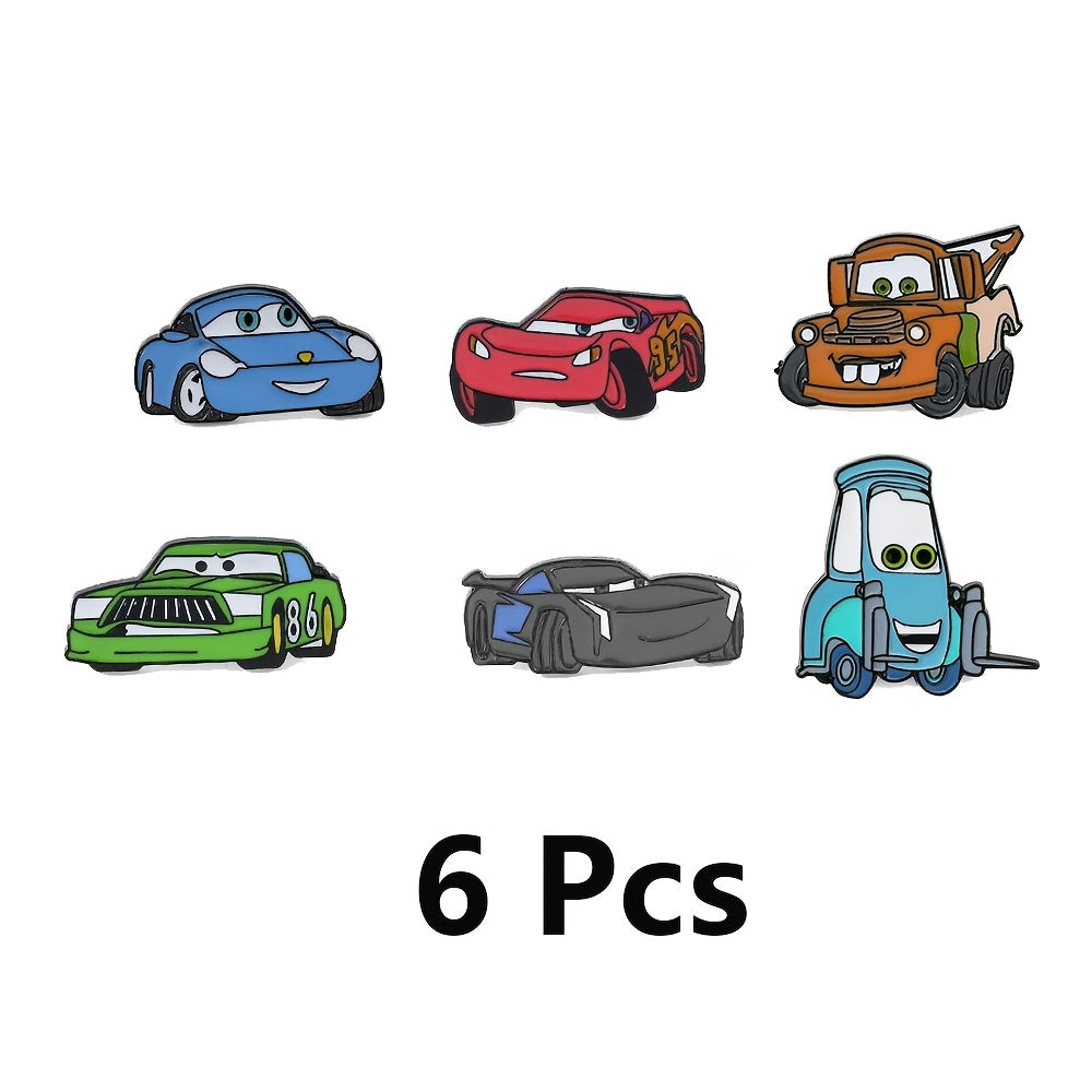 Bolalar va kattalar uchun 6 ta emal pinlar to'plami, multfilm hayvonlari mater broochlari, sumkalar va kiyimlar uchun