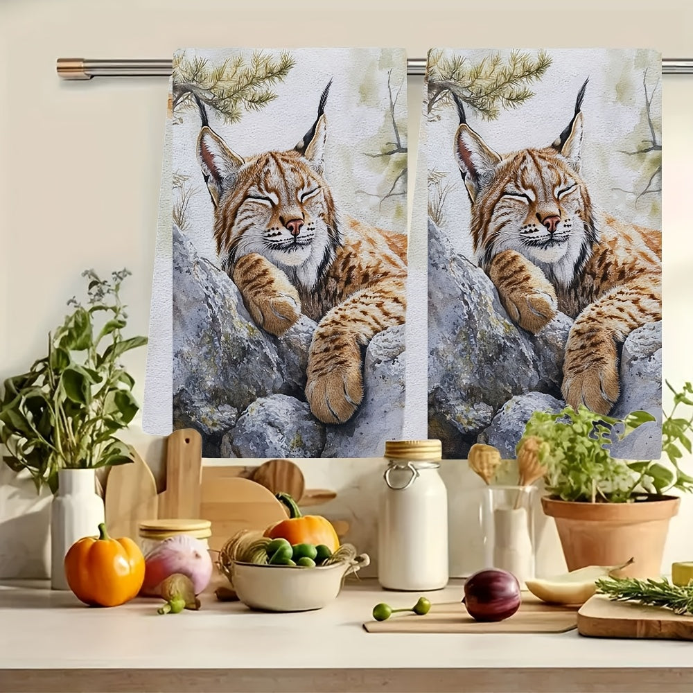 2 ta Ultra Soft oshxona sochiqlari to'plami 40x60cm, suv o'tkazmaydigan, qirg'oq dizayni