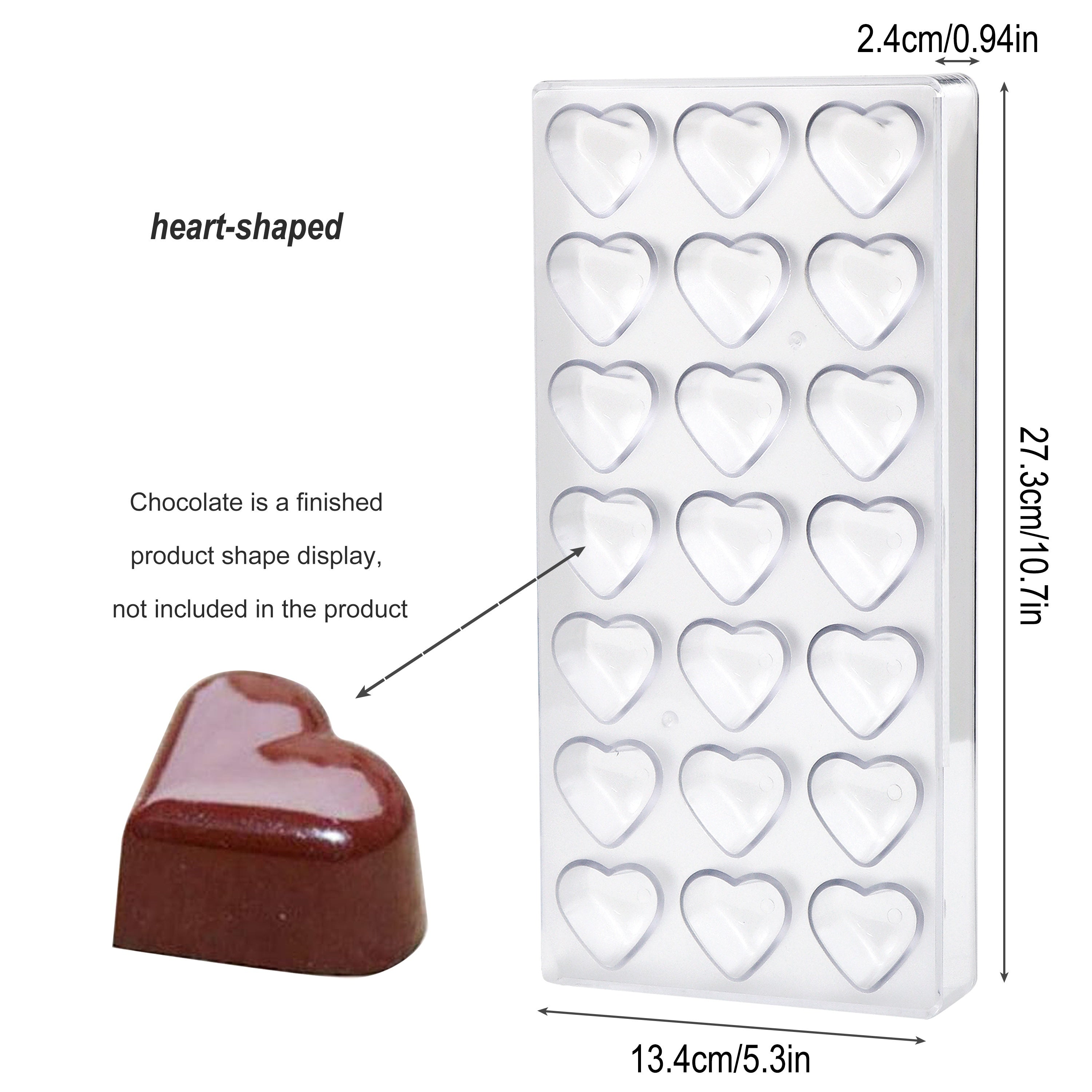 Plastic Chocolate Molds Set BPA-Free Heart Egg Bar Diamond for Mousse Jelly Candy