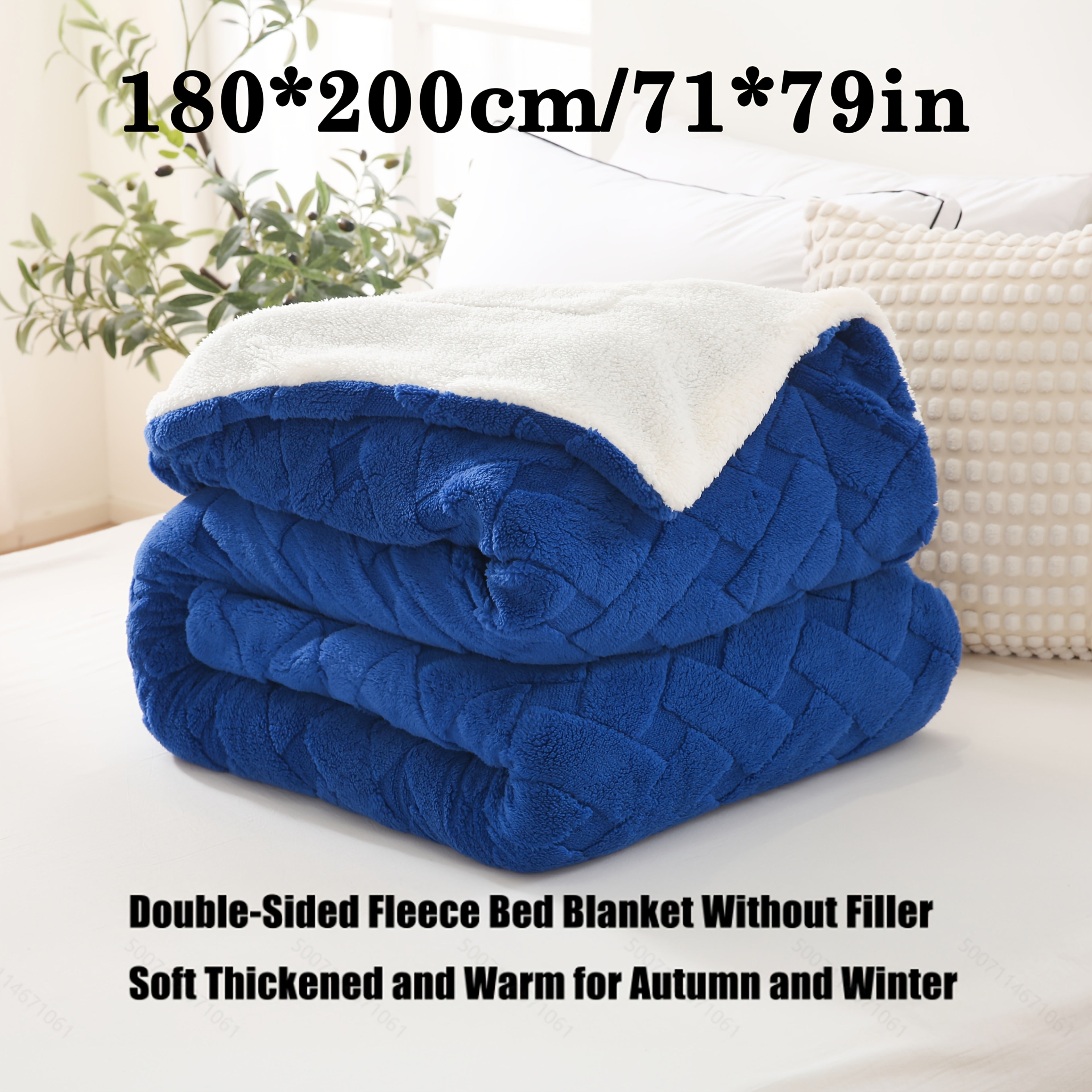 Contemporary Diamond Pattern Fleece Throw Blanket Soft Polyester Blend All-Season Warmth