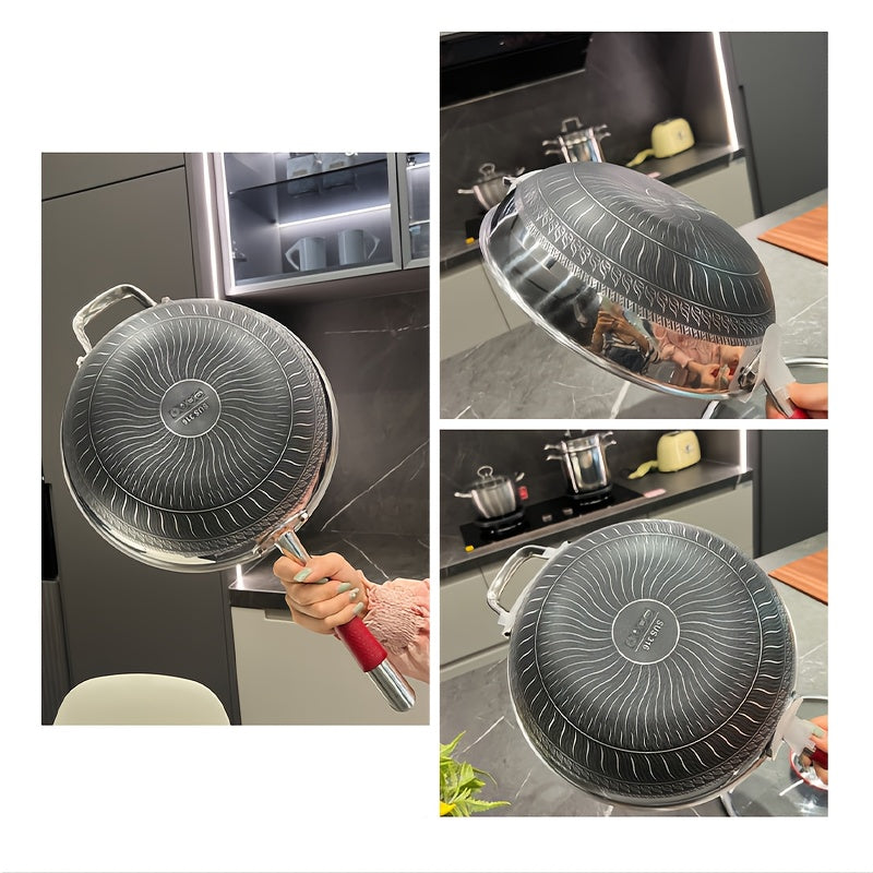 Stainless Steel Frying Pan Nonstick Scratch-Resistant Fast Heat Conducting Cookware