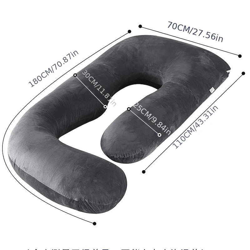 Pregnancy Pillow with Cooling Dark Grey Cover Support for Sleeping and Maternity