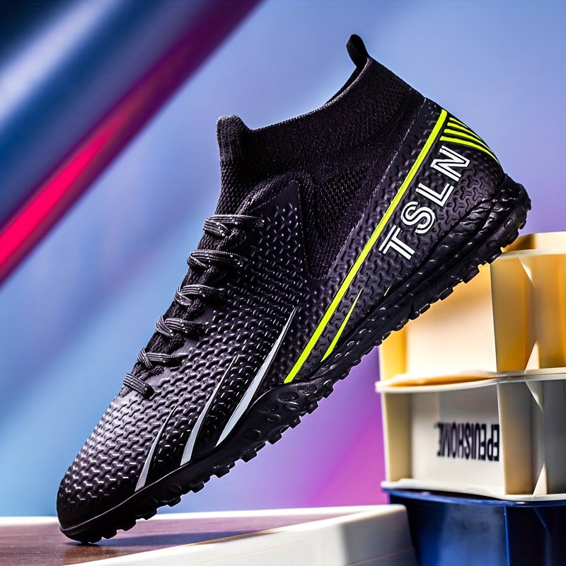 Мужские высокие футбольные бутсы для травы, дышащие, противоскользящие, для уличных тренировок