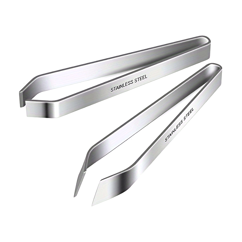 Professional Fishbone Tweezers Stainless Steel Flat and Tilted Tips for Cooking and Restaurant Use