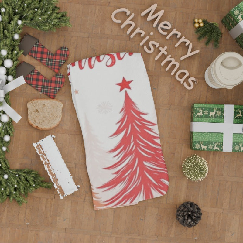 Christmas Tree Snowflake Towel Gift Decoration 18x66cm White