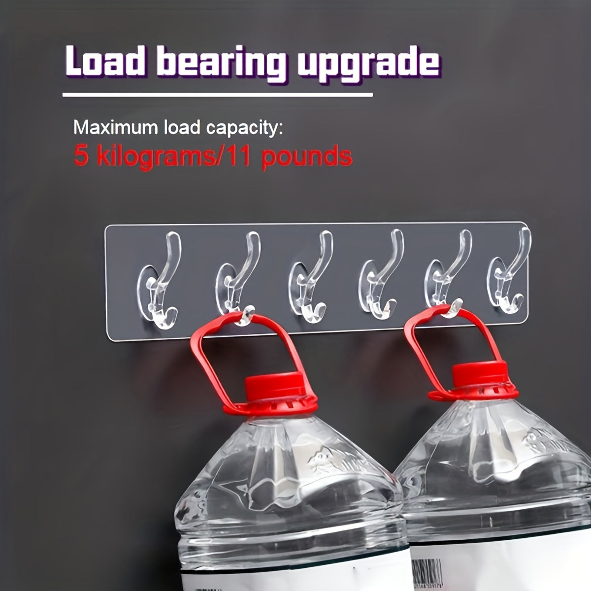 Ganchos adhesivos transparentes impermeables para montaje en pared en baño y dormitorio