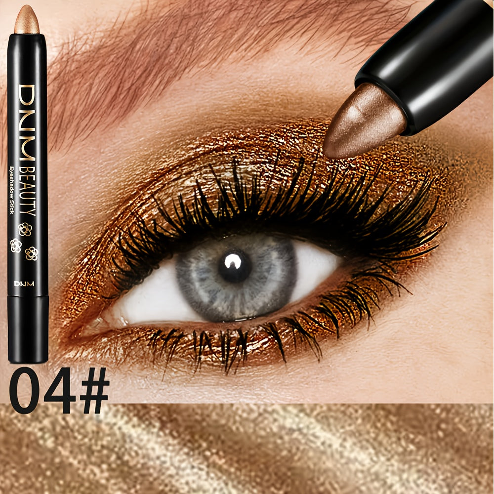 Women 15-Color Eyeshadow Stick Set Waterproof Glitter Shimmer Dual-Ended