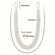 Juego de dos sujetadores de cortina de cuerda tejida a mano estilo bohemio con ganchos de metal