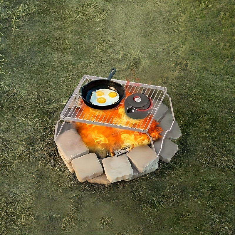 Extra Large Folding Stainless Steel Grill for Camping and BBQs