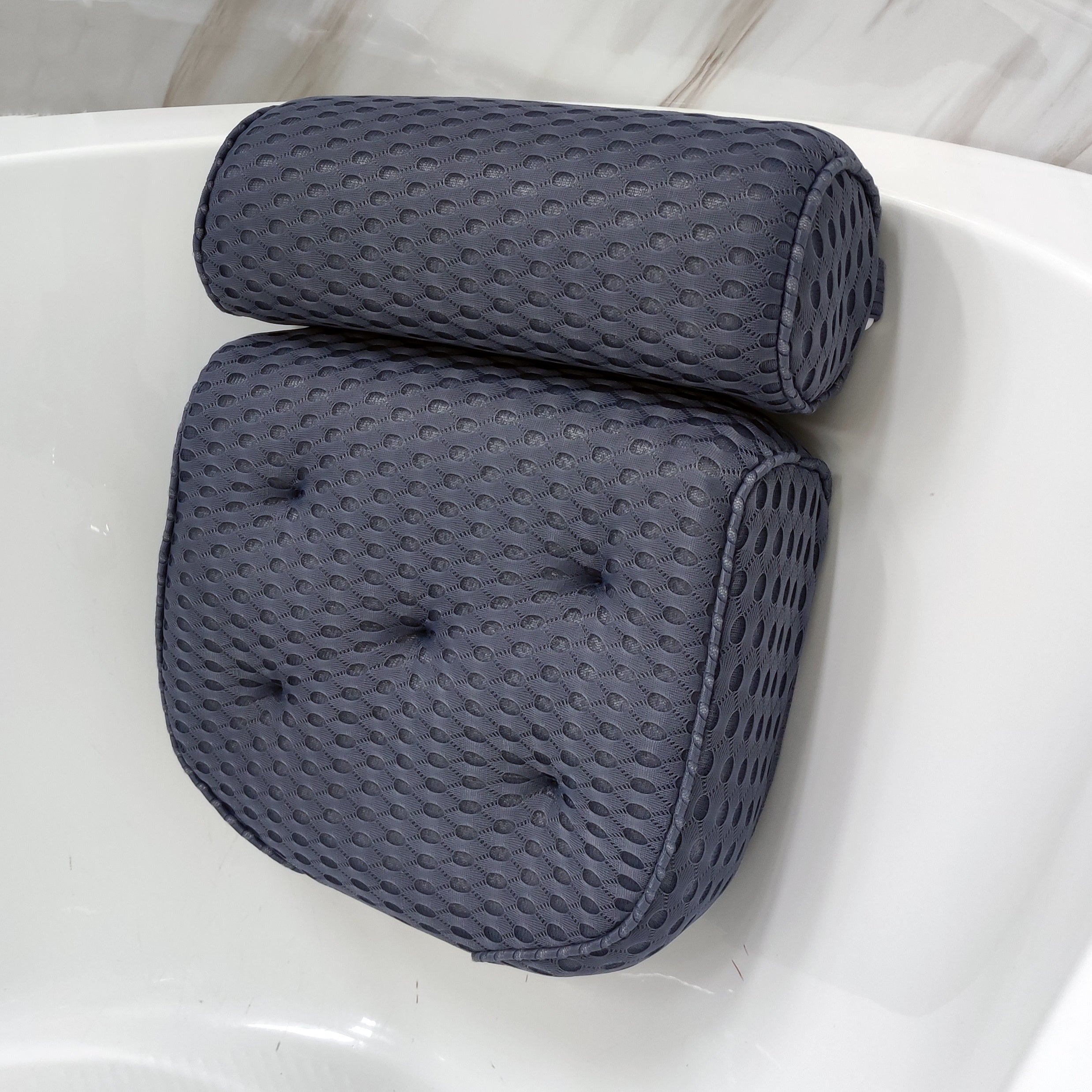 Bathtub Pillow with Non-Slip Suction Cups Neck and Back Support for Bathroom