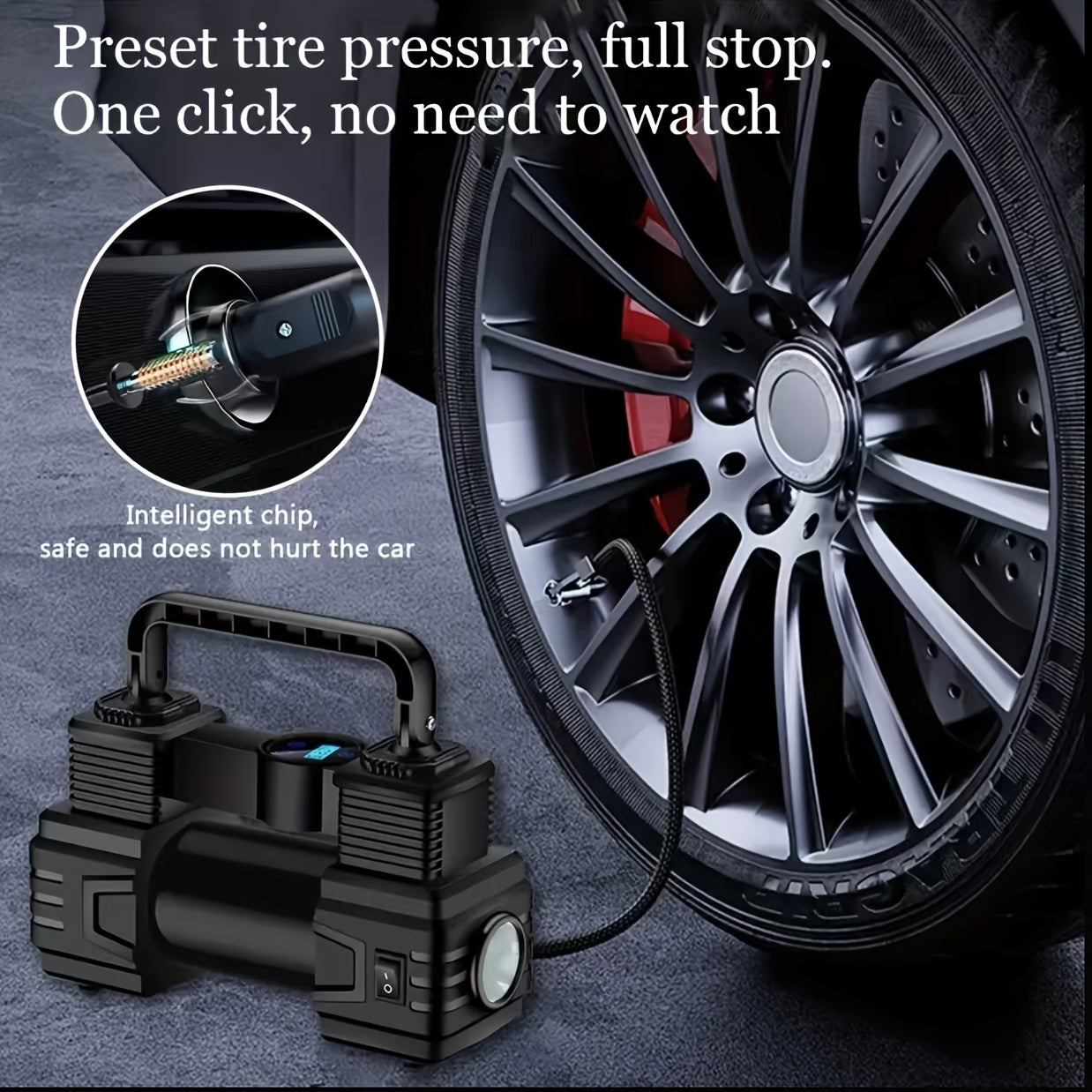 12V Mini Car Inflator Pump Electric Tire Air Pump for Small Vehicles