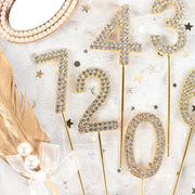 Gold or Silver Rhinestone Cake Topper for Birthdays Weddings and Showers