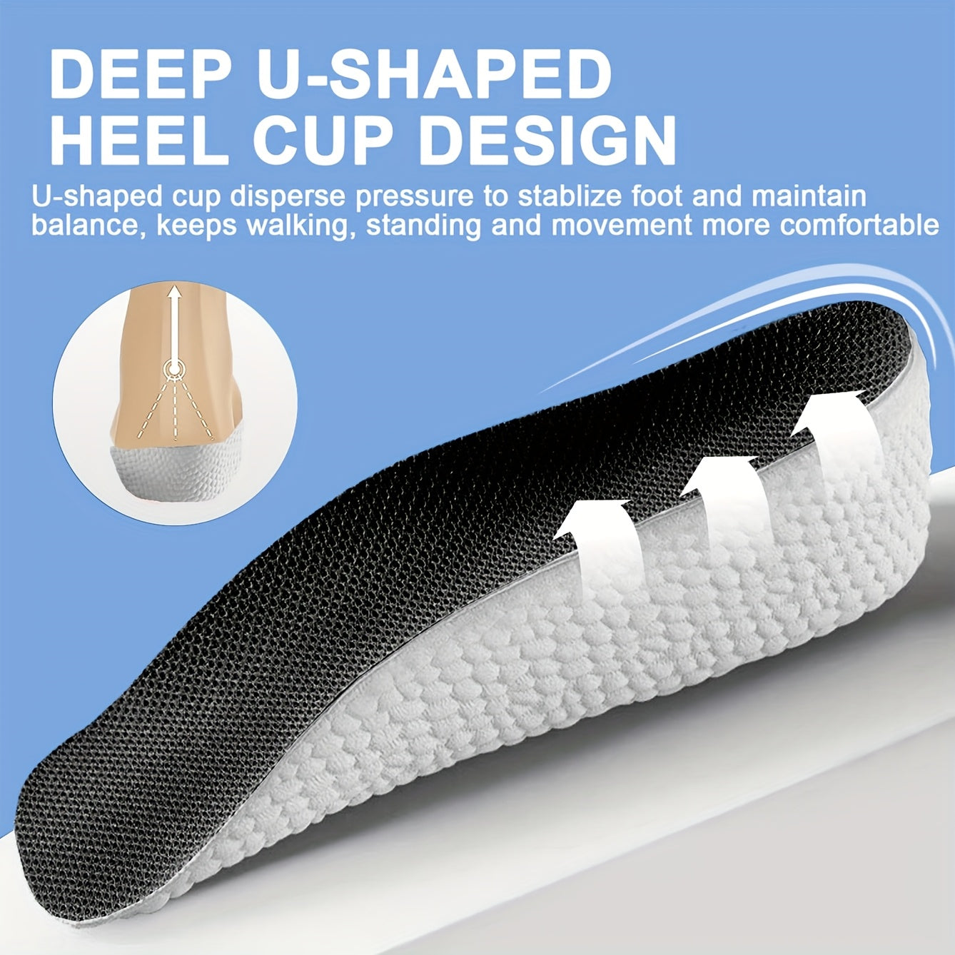 Height Increase Insoles for Men and Women EVA Arch Support Hidden Half Pad