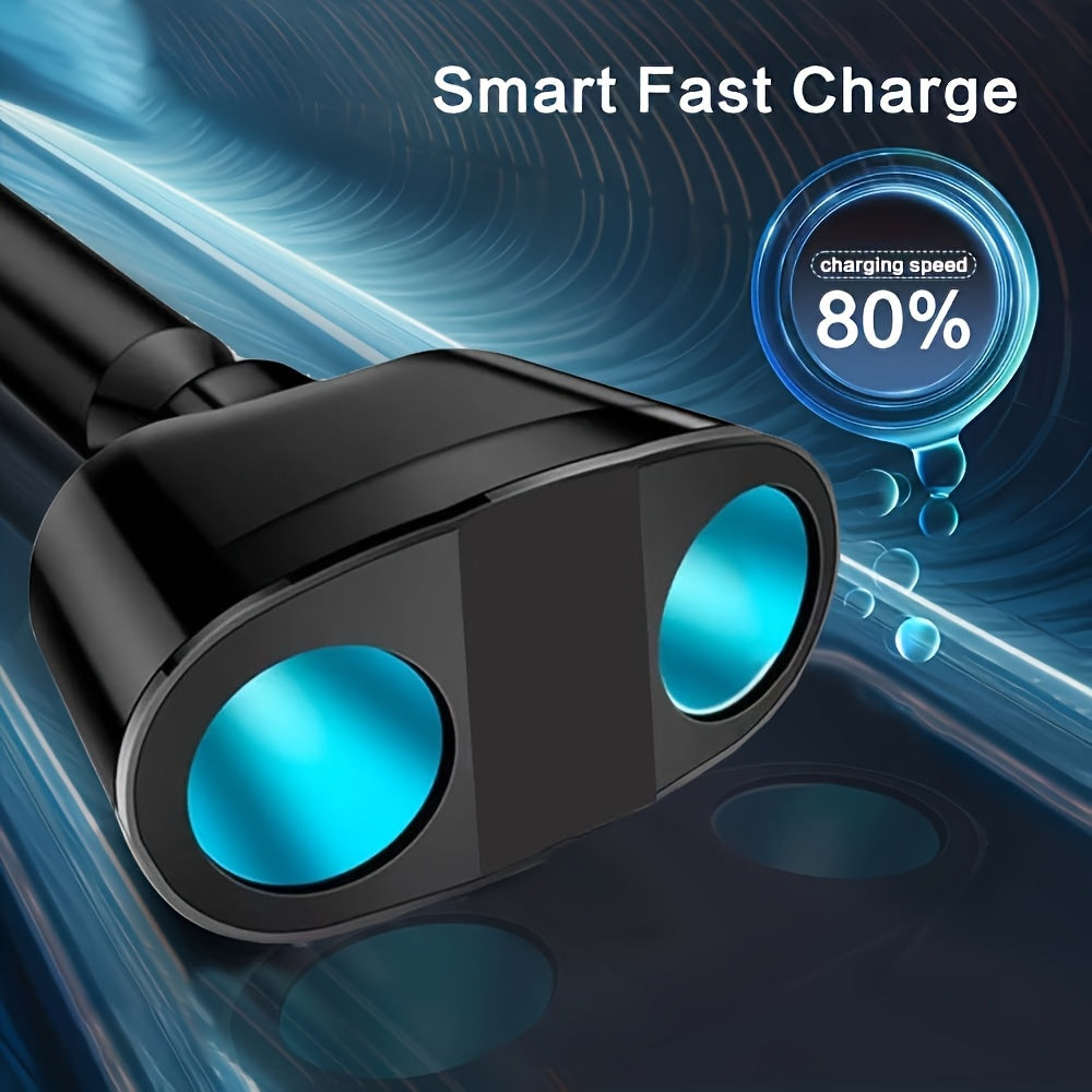 Двойное портовое автомобильное зарядное устройство Быстрая зарядка USB Type-C Адаптер Универсальная совместимость