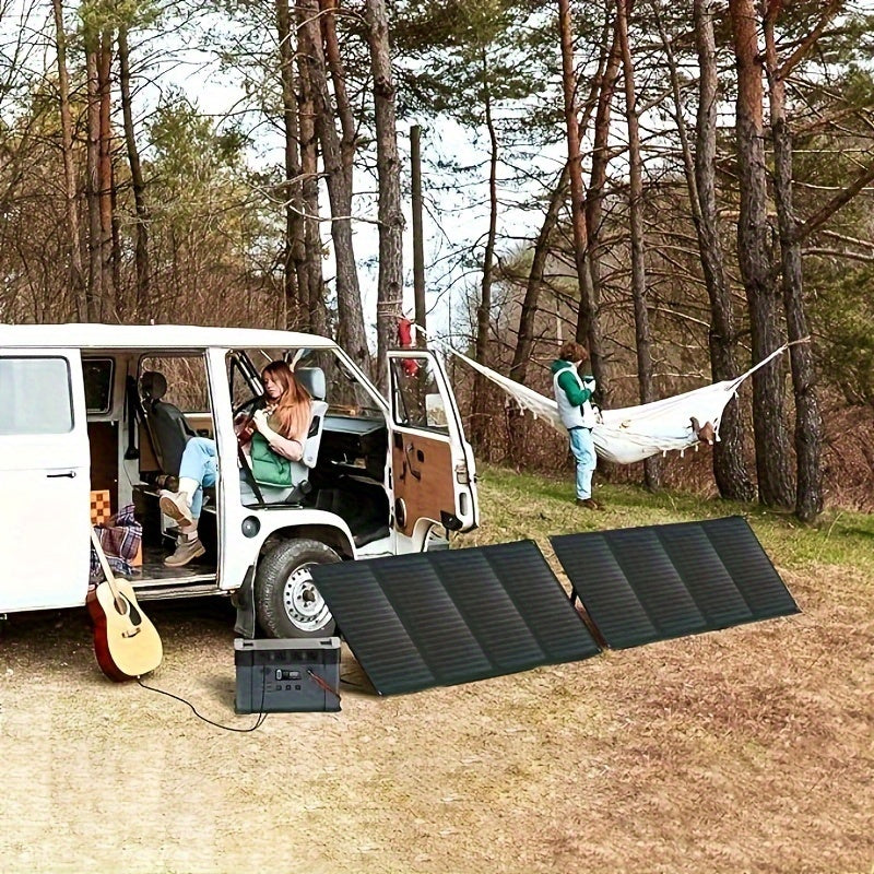 160W Portable Foldable Solar Panel with Adjustable Kickstand for Camping and RV Off-Grid